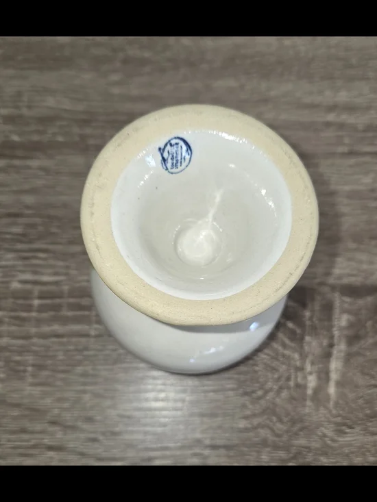 Louisville Stoneware Goblet Floral Yellow Footed Made in kentucky 4" - Picture 6 of 7